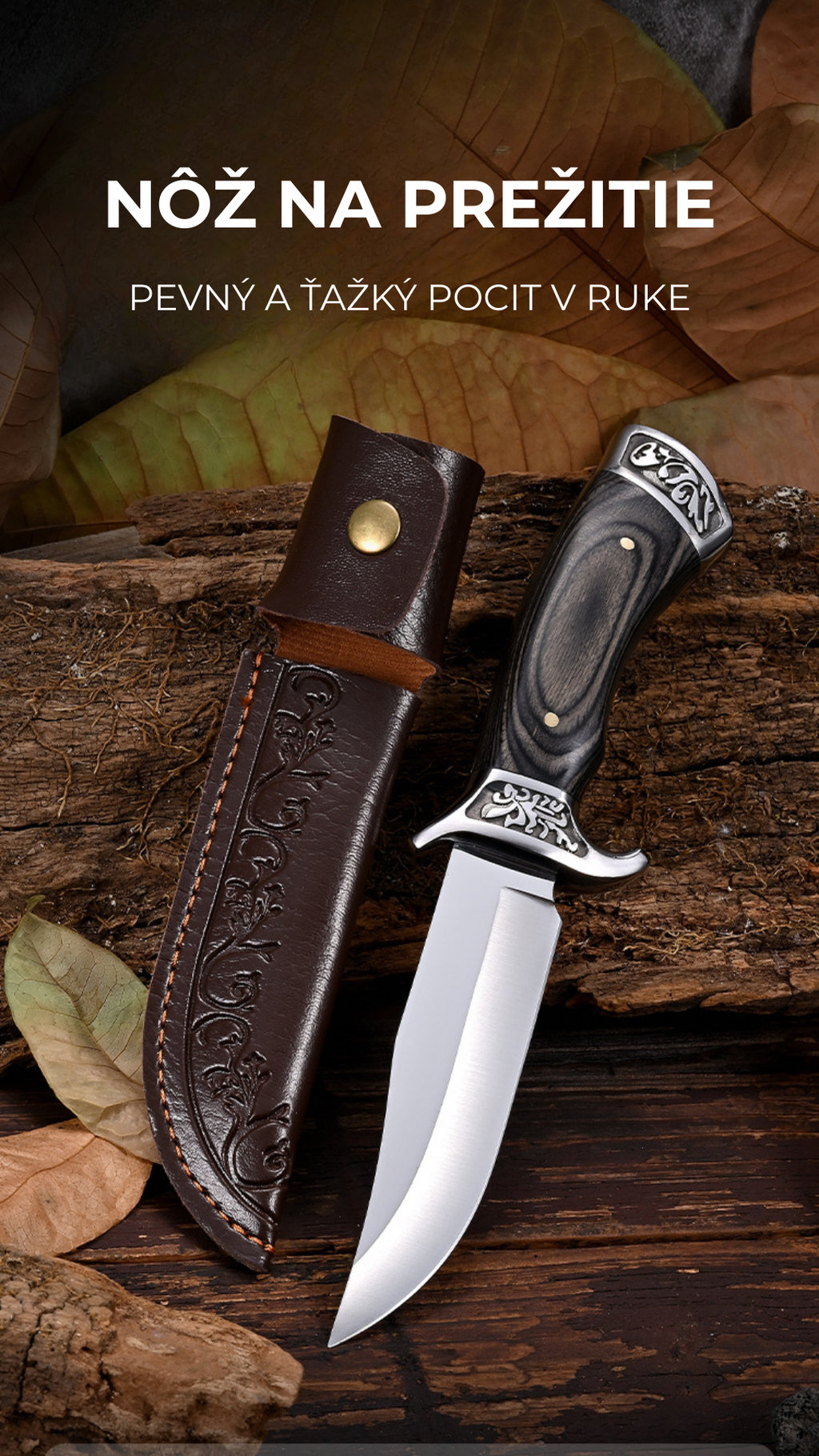 (Zľava 40%) Nôž na prežitie - kempingový nôž