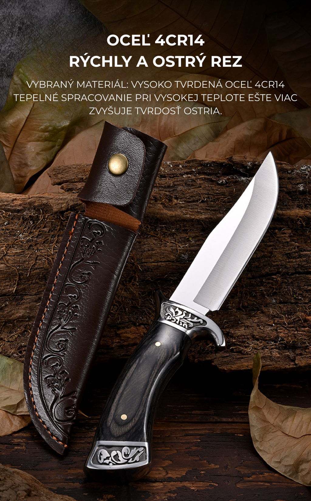 (Zľava 40%) Nôž na prežitie - kempingový nôž