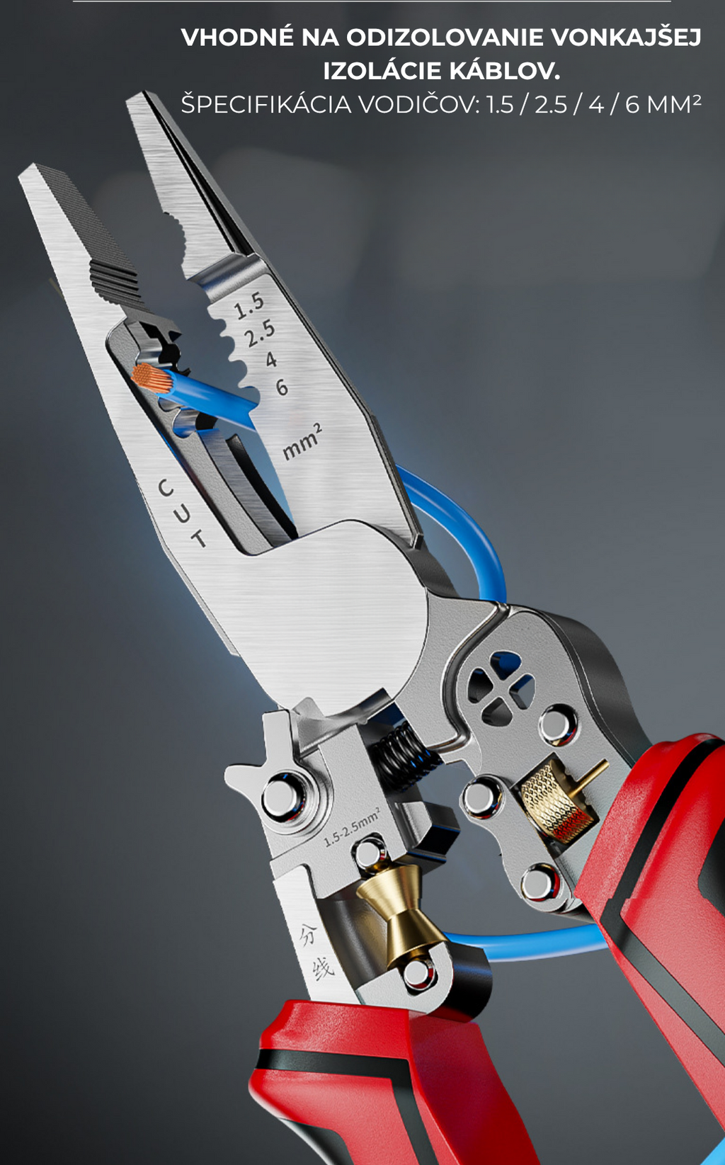 Profesionálne odizolovacie kliešte pre elektrikárov