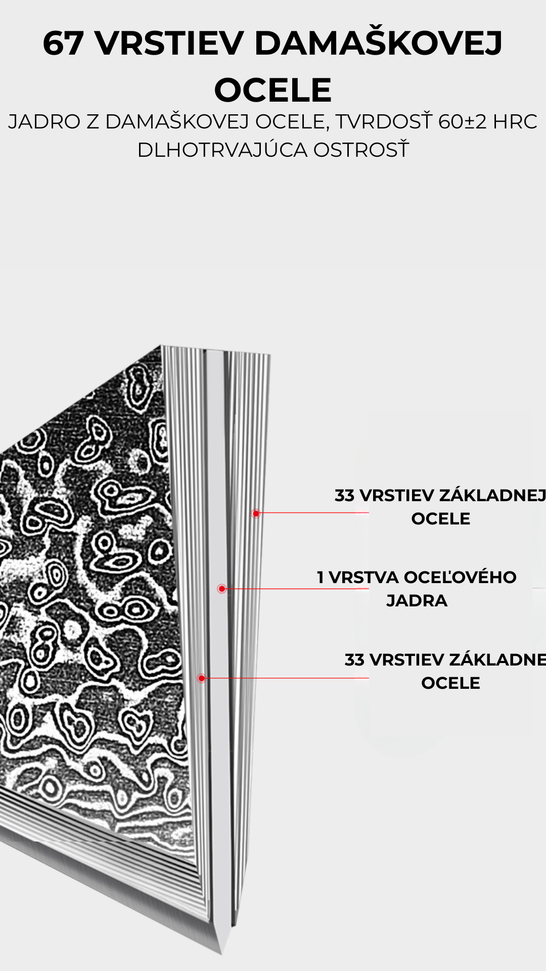 Damaškový nôž so 67 vrstvami